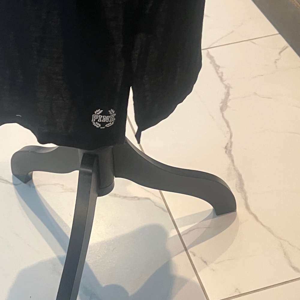 Black V-Neck Night Shirt with Crisscross Front - Picture 2 of 2